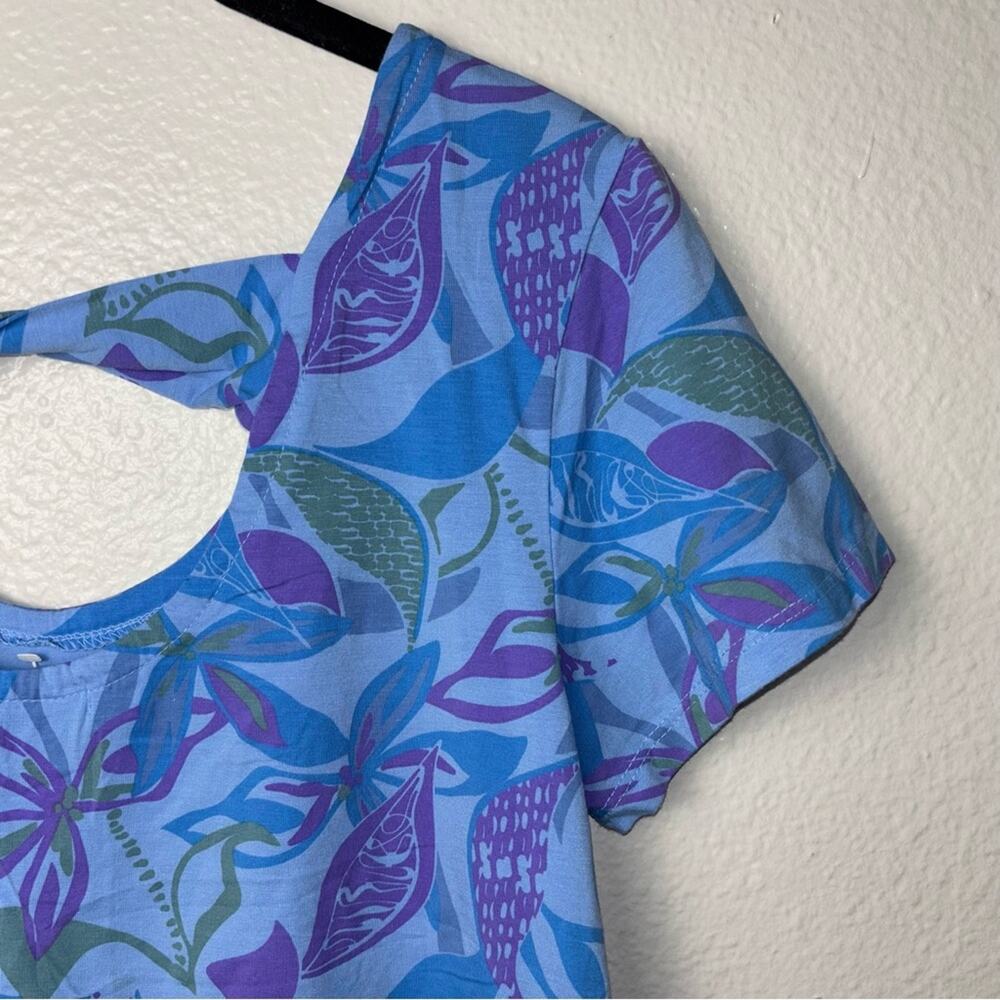 Fresh Produce Beachside Blooms Mika Twist Top Women's size XS purple.blue,green - Picture 14 of 15